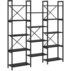 Bookshelf Black oak 156 x 25 x 167.5 cm Engineered wood Vidaxl Bookshelf Black oak 156 x 25 x 167.5 cm Engineered wood Vidaxl