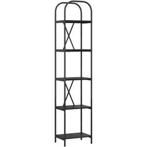 Bookshelf Black oak 40 x 30 x 183 cm Engineered wood vidaXL Bookshelf Black oak 40 x 30 x 183 cm Engineered wood vidaXL