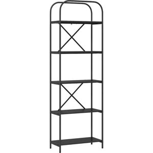 Bookshelf Black oak 60 x 30 x 183 cm Engineered wood vidaXL Bookshelf Black oak 60 x 30 x 183 cm Engineered wood vidaXL