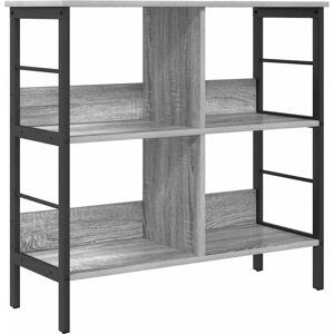 Bookshelf Grey Sonoma 82 x 32 x 79 cm Engineered Wood vidaXL Bookshelf Grey Sonoma 82 x 32 x 79 cm Engineered Wood vidaXL