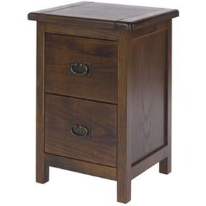 Core Products - Boston Handcrafted Lacquered 2 Drawer Petite Bedside Cabinet - Pine - 36 x 32 x 53 cm - Dark Brown Core Products - Boston Handcrafted Lacquered 2 Drawer Petite Bedside Cabinet - Pine - 36 x 32 x 53 cm - Dark Brown