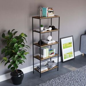 Home Discount - Brooklyn 5 Tier Bookcase Wooden Shelving Storage Display Shelves Wood Unit Stand, Dark-Wood Home Discount - Brooklyn 5 Tier Bookcase Wooden Shelving Storage Display Shelves Wood Unit Stand, Dark-Wood