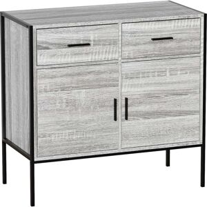 HOME DISCOUNT Brooklyn Industrial Sideboard 2 Door 2 Drawer Buffet Cupboard Dispay Cabinet, Grey HOME DISCOUNT Brooklyn Industrial Sideboard 2 Door 2 Drawer Buffet Cupboard Dispay Cabinet, Grey