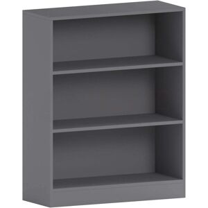 Home Discount - Cambridge 3 Tier Low Bookcase Shelving Storage Unit, Grey Home Discount - Cambridge 3 Tier Low Bookcase Shelving Storage Unit, Grey
