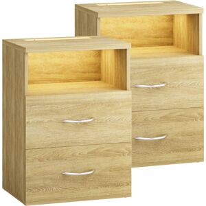 Casaria Bedside Table with Touch led Lighting Dimmable Light mdf 2 Drawers Suitable for Box Spring Bed Bedroom Living Room Side Cabinet 40x28x55cm 2er Set Casaria Bedside Table with Touch led Lighting Dimmable Light mdf 2 Drawers Suitable for Box Spring Bed Bedroom Living Room Side Cabinet 40x28x55cm 2er Set