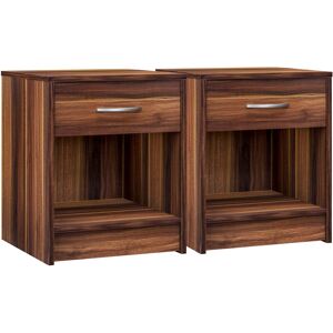 Casaria set of 2 bedside tables Hamburg with drawer handle storage compartment 50x40x35 cm Merano brown bedside table nightstand bed Casaria set of 2 bedside tables Hamburg with drawer handle storage compartment 50x40x35 cm Merano brown bedside table nightstand bed