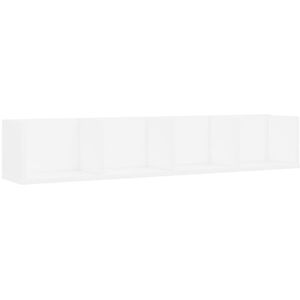 vidaXL White Engineered Wood Wall Shelf - CD Storage - 100x18x18 cm vidaXL White Engineered Wood Wall Shelf - CD Storage - 100x18x18 cm