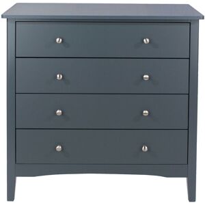 Home Source - Chest of Drawers 4 Drawer Bedroom Storage Metal Handles Runners Midnight Blue Home Source - Chest of Drawers 4 Drawer Bedroom Storage Metal Handles Runners Midnight Blue