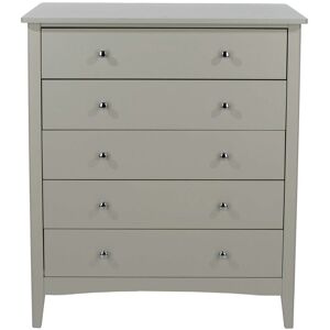 Home Source - Chest of Drawers 5 Drawer Bedroom Storage Metal Handles Runners Salerno Grey - Grey Home Source - Chest of Drawers 5 Drawer Bedroom Storage Metal Handles Runners Salerno Grey - Grey
