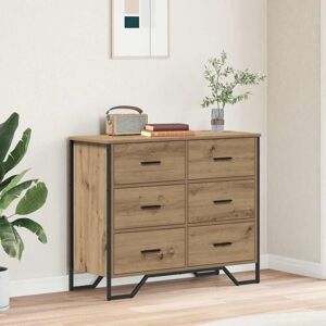 Chest of Drawers with Drawer Artisan oak 91 x 35.5 x 74.5 cm Vidaxl Chest of Drawers with Drawer Artisan oak 91 x 35.5 x 74.5 cm Vidaxl