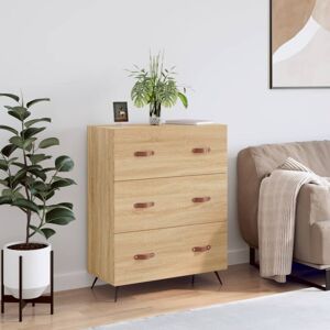 vidaXL Sonoma Oak Chest of Drawers - Engineered Wood, Metal Feet, 69.5x34x90 cm vidaXL Sonoma Oak Chest of Drawers - Engineered Wood, Metal Feet, 69.5x34x90 cm