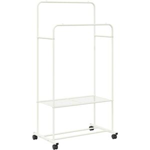 Clothes Rack with Shelf with Wheel with Storage White vidaXL Clothes Rack with Shelf with Wheel with Storage White vidaXL
