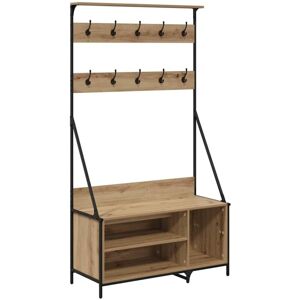 Clothes Rack Artisan Oak 100 x 41 x 184 cm Engineered Wood vidaXL Clothes Rack Artisan Oak 100 x 41 x 184 cm Engineered Wood vidaXL