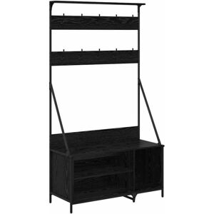 Clothes Rack Black Oak 100 x 41 x 184 cm Engineered Wood vidaXL Clothes Rack Black Oak 100 x 41 x 184 cm Engineered Wood vidaXL