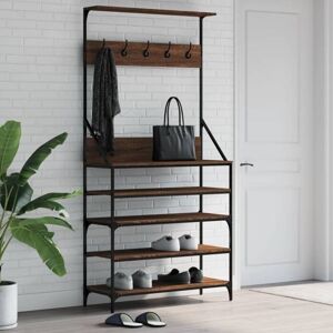 Clothes Rack with Shoe Storage Brown Oak 90x34x184 cm Vidaxl Clothes Rack with Shoe Storage Brown Oak 90x34x184 cm Vidaxl