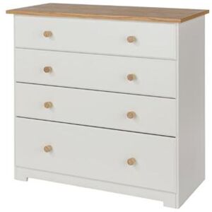 Core Products - Colorado 4 Drawer Chest - mdf/mdp - 80 x 38 x 80.2 cm - Soft White/Oak Core Products - Colorado 4 Drawer Chest - mdf/mdp - 80 x 38 x 80.2 cm - Soft White/Oak