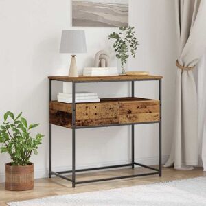 Console Table with Drawer with Shelf Old Wood 75 x 40 x 75 cm Vidaxl Console Table with Drawer with Shelf Old Wood 75 x 40 x 75 cm Vidaxl