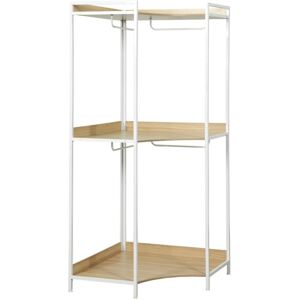 SWEEEK White corner dressing unit with 4 wardrobes and 2 shelves, l 80 x d 80 x h 190 cm SWEEEK White corner dressing unit with 4 wardrobes and 2 shelves, l 80 x d 80 x h 190 cm