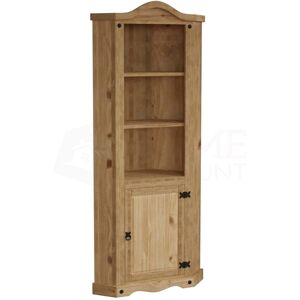 Home Discount - Corona 1 Door Corner Bookcase Solid Pine Shelving Storage Unit Home Discount - Corona 1 Door Corner Bookcase Solid Pine Shelving Storage Unit
