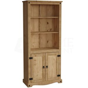 Home Discount - Corona 2 Door Bookcase Solid Pine Shelving Storage Unit Home Discount - Corona 2 Door Bookcase Solid Pine Shelving Storage Unit