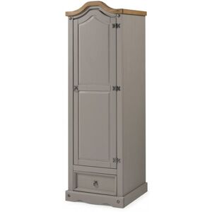 MERCERS FURNITURE Corona Grey Wax 1 Door 1 Drawer Wardrobe MERCERS FURNITURE Corona Grey Wax 1 Door 1 Drawer Wardrobe