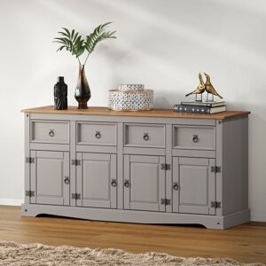 MERCERS FURNITURE Corona Grey Wax 4 Door Sideboard MERCERS FURNITURE Corona Grey Wax 4 Door Sideboard