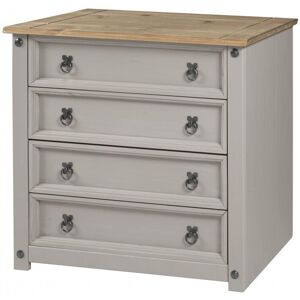 Mercers Furniture - Corona Grey Wax Small 4 Drawer Chest Mercers Furniture - Corona Grey Wax Small 4 Drawer Chest
