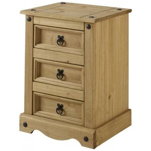 Mercers Furniture - Corona Medium 3 Drawer Bedside Mercers Furniture - Corona Medium 3 Drawer Bedside