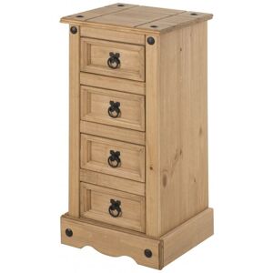 Mercers Furniture - Corona Narrow 4 Drawer Bedside Mercers Furniture - Corona Narrow 4 Drawer Bedside
