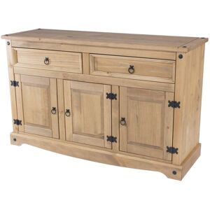 Home Source - Corona Pine Sideboard 2 Drawer 3 Door Cupboard Waxed Cabinet Solid Wood Home Source - Corona Pine Sideboard 2 Drawer 3 Door Cupboard Waxed Cabinet Solid Wood