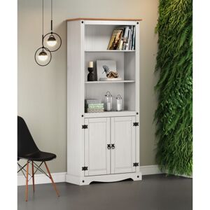 Mercers Furniture - Corona White 2 Door Large Bookcase Mercers Furniture - Corona White 2 Door Large Bookcase