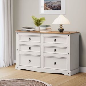 MERCERS FURNITURE Corona White Low 3+3 Wide Chest MERCERS FURNITURE Corona White Low 3+3 Wide Chest