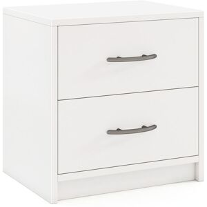 2-Drawer Nightstand Modern Bedside Table Accent Sofa Side Table-White - Costway 2-Drawer Nightstand Modern Bedside Table Accent Sofa Side Table-White - Costway