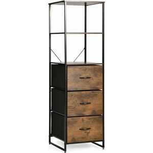 COSTWAY 3-Drawer Dresser, Fabric Chest of Drawers with Wooden Top and Front, Metal Frame Storage Cabinet Tower Organizer Unit for Bedroom Living Room COSTWAY 3-Drawer Dresser, Fabric Chest of Drawers with Wooden Top and Front, Metal Frame Storage Cabinet Tower Organizer Unit for Bedroom Living Room