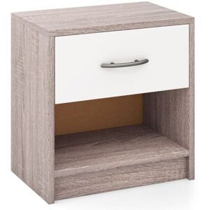 3-Tier Bedside Table Bedroom Nightstand w/Drawer-Light Grey - Costway 3-Tier Bedside Table Bedroom Nightstand w/Drawer-Light Grey - Costway