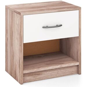 3-Tier Bedside Table Bedroom Nightstand w/Drawer-Oak - Costway 3-Tier Bedside Table Bedroom Nightstand w/Drawer-Oak - Costway