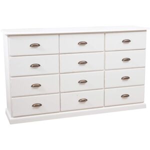 BISCOTTINI Country-style solid lime wood antiqued white finish W 170xDP40xH100 cm sized drawer unit. Made in Italy BISCOTTINI Country-style solid lime wood antiqued white finish W 170xDP40xH100 cm sized drawer unit. Made in Italy