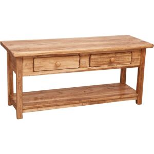 Biscottini - Country-style solid lime wood natural finish W110XDP40XH50 cm sized tv stand cabinet. Made in Italy Biscottini - Country-style solid lime wood natural finish W110XDP40XH50 cm sized tv stand cabinet. Made in Italy