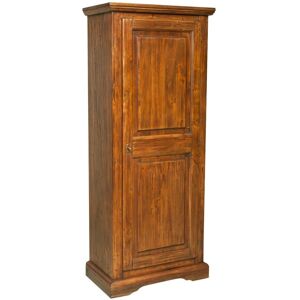 BISCOTTINI Country-style solid lime wood walnut finish W72XDP40X173 cm sized cabinet. Made in Italy BISCOTTINI Country-style solid lime wood walnut finish W72XDP40X173 cm sized cabinet. Made in Italy