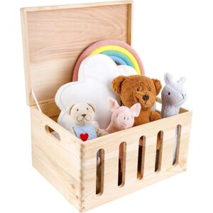 CREATIVE DECO Wooden Toy Storage Chest Box 40 x 30 x 24 cm CREATIVE DECO Wooden Toy Storage Chest Box 40 x 30 x 24 cm
