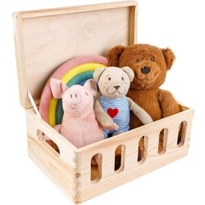 CREATIVE DECO Wooden Toy Storage Chest Box 30 x 20 x 14 cm CREATIVE DECO Wooden Toy Storage Chest Box 30 x 20 x 14 cm