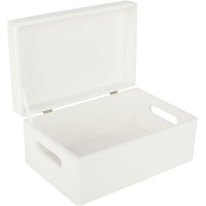 CREATIVE DECO Wooden Storage Box with Handles – White 30 x 20 x 14 cm CREATIVE DECO Wooden Storage Box with Handles – White 30 x 20 x 14 cm