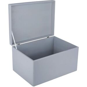CREATIVE DECO Wooden Storage Box with Lid 40 x 30 x 24 cm - Grey CREATIVE DECO Wooden Storage Box with Lid 40 x 30 x 24 cm - Grey