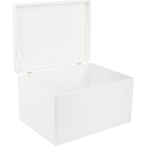 CREATIVE DECO Wooden Storage Box with Lid 40 x 30 x 24 cm - White CREATIVE DECO Wooden Storage Box with Lid 40 x 30 x 24 cm - White