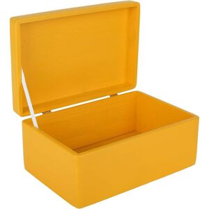 CREATIVE DECO Wooden Storage Box with Lid 30 x 20 x 14 cm - Yellow CREATIVE DECO Wooden Storage Box with Lid 30 x 20 x 14 cm - Yellow