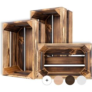 CREATIVE DECO Flamed Vintage Wooden Storage Crate – 30 x 20 x 15 cm CREATIVE DECO Flamed Vintage Wooden Storage Crate – 30 x 20 x 15 cm