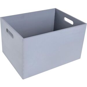 CREATIVE DECO Wooden Storage Crate with Handles – Grey 39 x 29 x 23 cm CREATIVE DECO Wooden Storage Crate with Handles – Grey 39 x 29 x 23 cm
