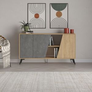 VENPRODIN Decortie Fiona Console Sideboard Display Unit 150 - Oak / Retro Grey VENPRODIN Decortie Fiona Console Sideboard Display Unit 150 - Oak / Retro Grey