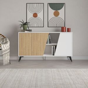 Venprodin - Decortie Fiona Console Sideboard Display Unit 150 White Oak - Oak Venprodin - Decortie Fiona Console Sideboard Display Unit 150 White Oak - Oak