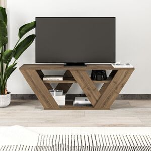 Decortie - Pipralla Modern tv Stand Multimedia Centre tv Unit With Shelves 110cm - Dark Oak Effect - Hitit Decortie - Pipralla Modern tv Stand Multimedia Centre tv Unit With Shelves 110cm - Dark Oak Effect - Hitit